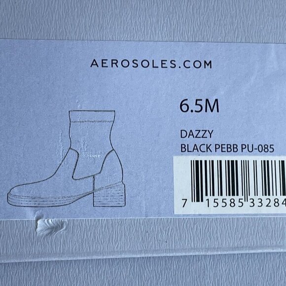 Aerosoles Women's DAZZY Ankle Boot BLACK Faux Leather 7M NWB S023 - Picture 10 of 12